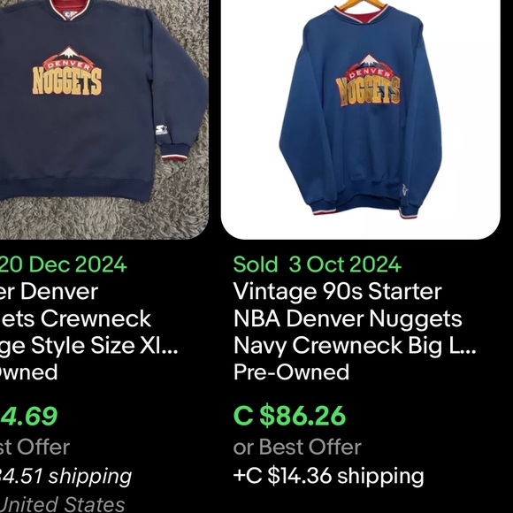 Vintage Denver Nuggets Crewneck / Large / 90s / STARTER / NBA - Picture 8 of 8